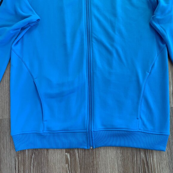 Adidas Blue Black Stripe Light Weight Zip Up Track Jacket, Size XL - Picture 4 of 10